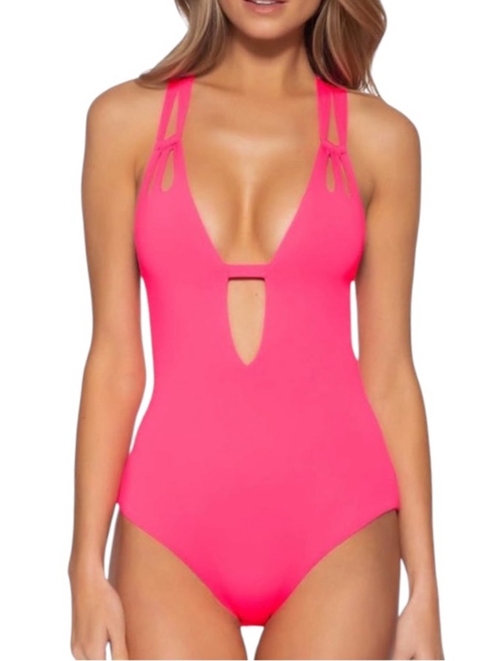 BECCA Color Code Plunge One Piece Swimsuit! Retail 148.